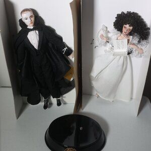 Franklin Mint Phantom Of The Opera Dolls 1986 Porcelain with Stand